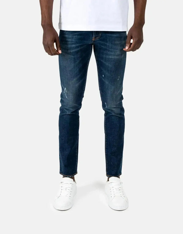 Les Hommes Men's Mid Blue Wash Slim Fit Jeans: Comfortable, Stylish Denim