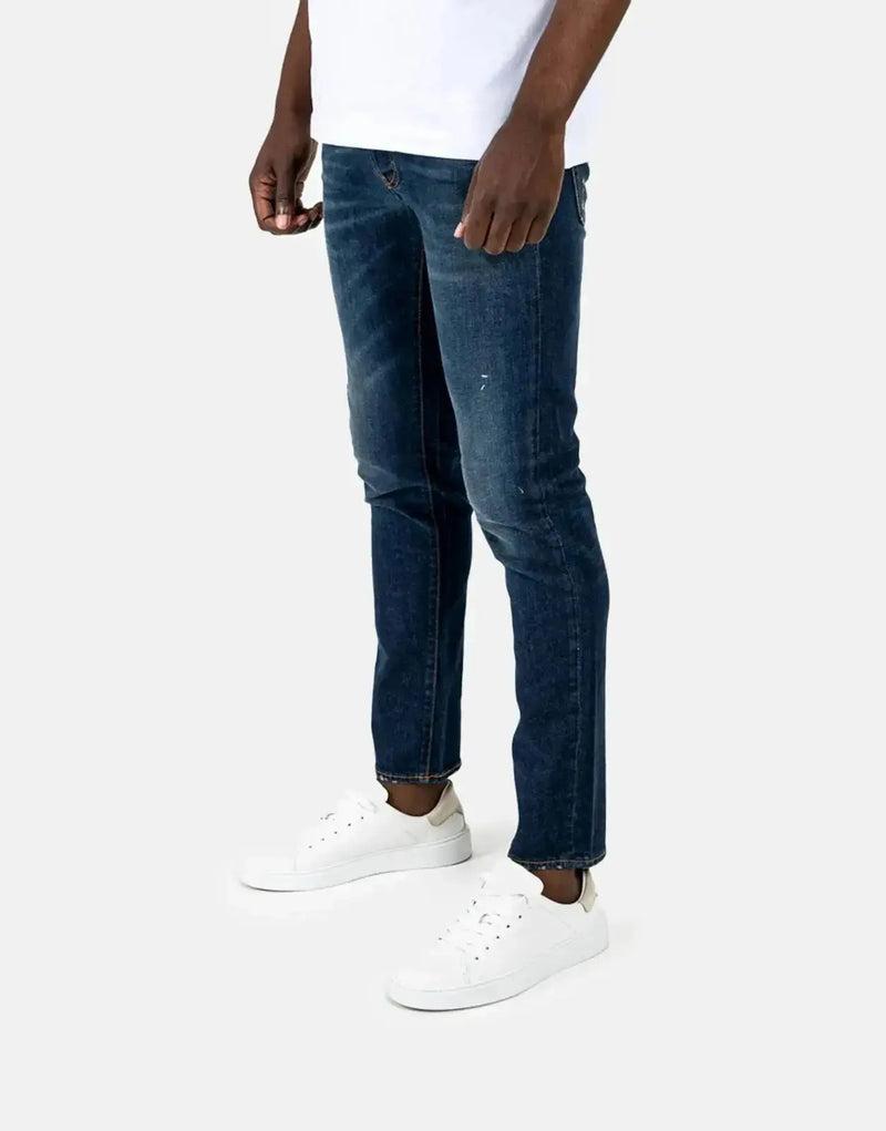 Les Hommes Men's Mid Blue Wash Slim Fit Jeans: Comfortable, Stylish Denim