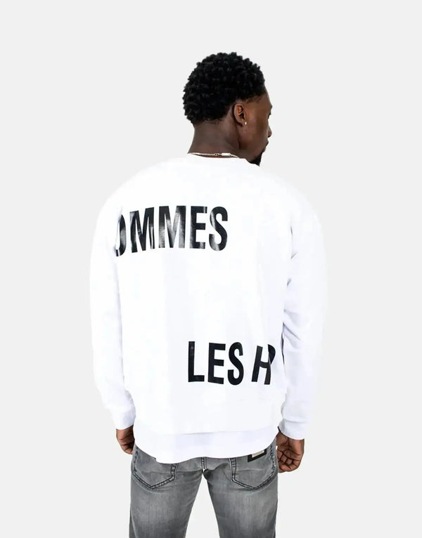 Men's Les Hommes Multi-Font Graphic White Sweatshirt: Premium Comfort & Style
