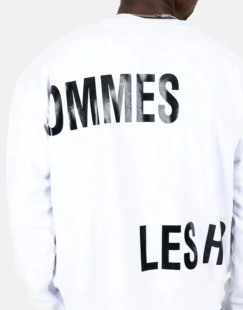 Men's Les Hommes Multi-Font Graphic White Sweatshirt: Premium Comfort & Style