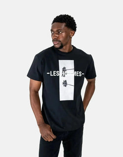 Luxurious Les Hommes Palm Tree Black T-Shirt: Premium Cotton, Stylish Graphic, Comfortable Fit