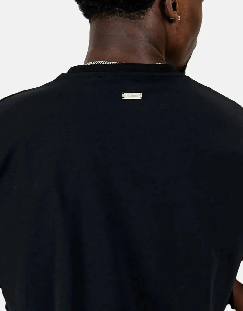 Luxurious Les Hommes Palm Tree Black T-Shirt: Premium Cotton, Stylish Graphic, Comfortable Fit