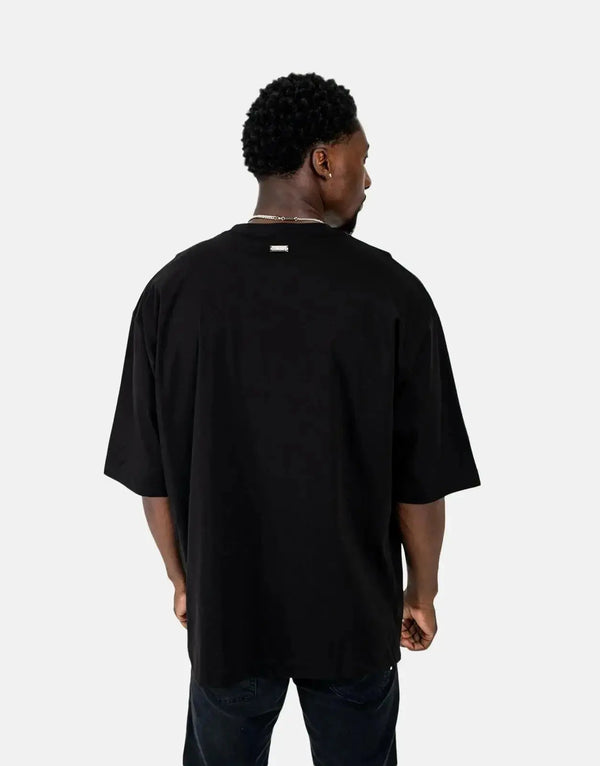 Les Hommes Shadow Graphic Black T-Shirt: Distinctive Design, Premium Comfort, Bold Statement