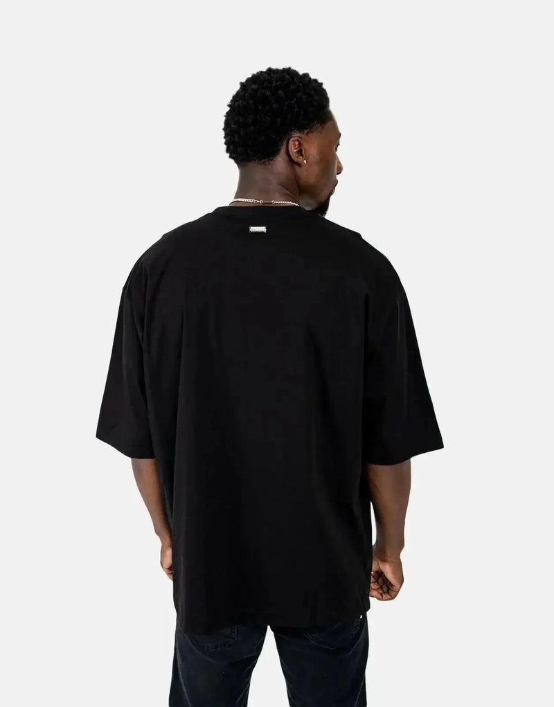 Les Hommes Shadow Graphic Black T-Shirt: Distinctive Design, Premium Comfort, Bold Statement