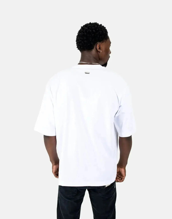 Men's Les Hommes Shadow Graphic White T-Shirt: Premium Comfort, Bold Street Style