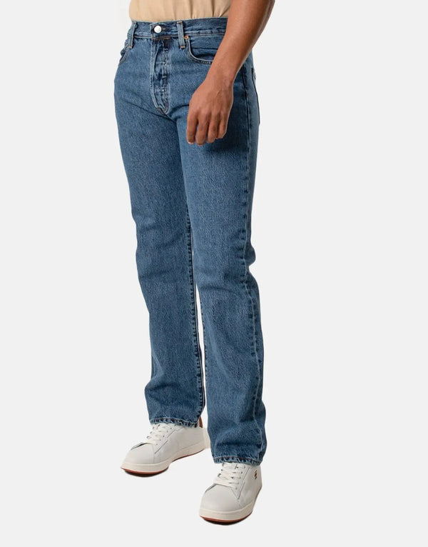 Men's Levi's 501 Original Medium Stonewash Classic Fit Durable Denim Jeans