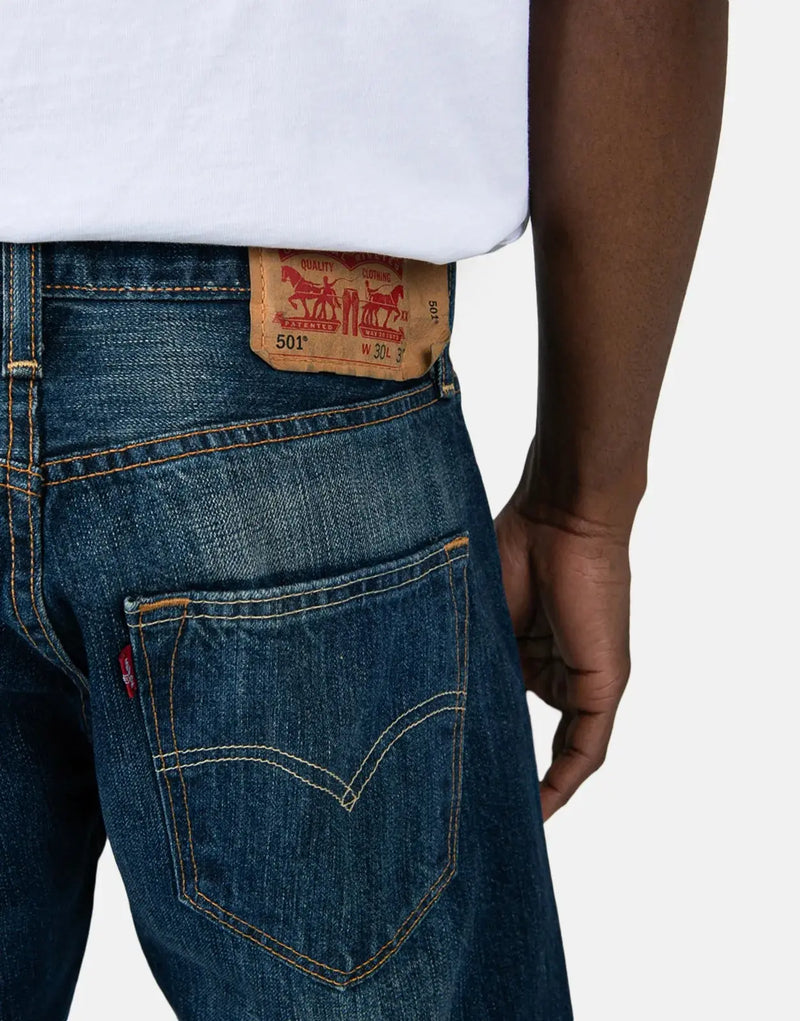 Levi's 501 State Men's Iconic Straight Fit Blue Denim Jeans for Timeless Style
