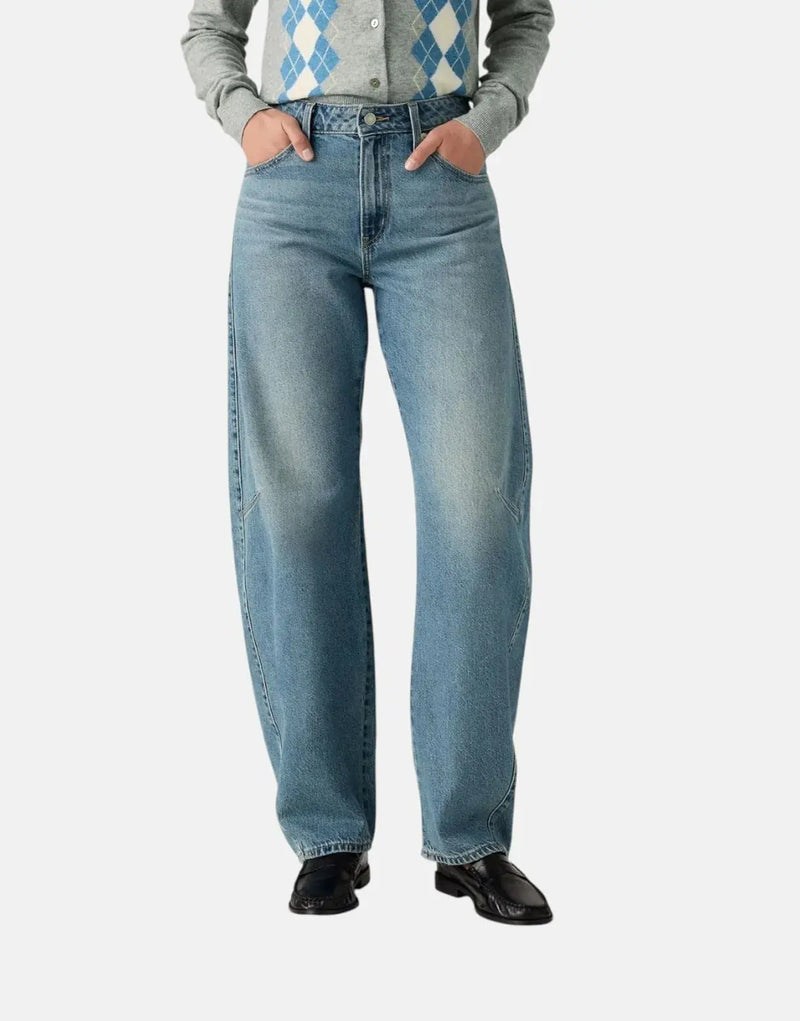 Levi's Baggy Dad Barrel Jeans: Effortlessly Chic, Mid-Rise, Loose Fit Denim