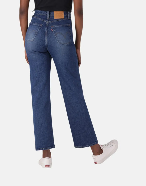 Levi's Women's Ribcage Straight Ankle Jeans - High Rise, Classic Blue Denim