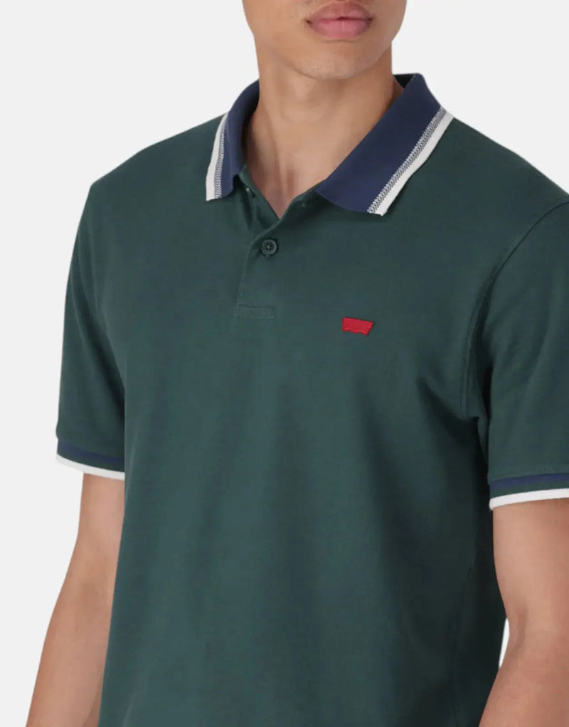 Levi's Men's Slim Fit Housemark Polo Shirt, Bisto Green, Soft Pique Knit