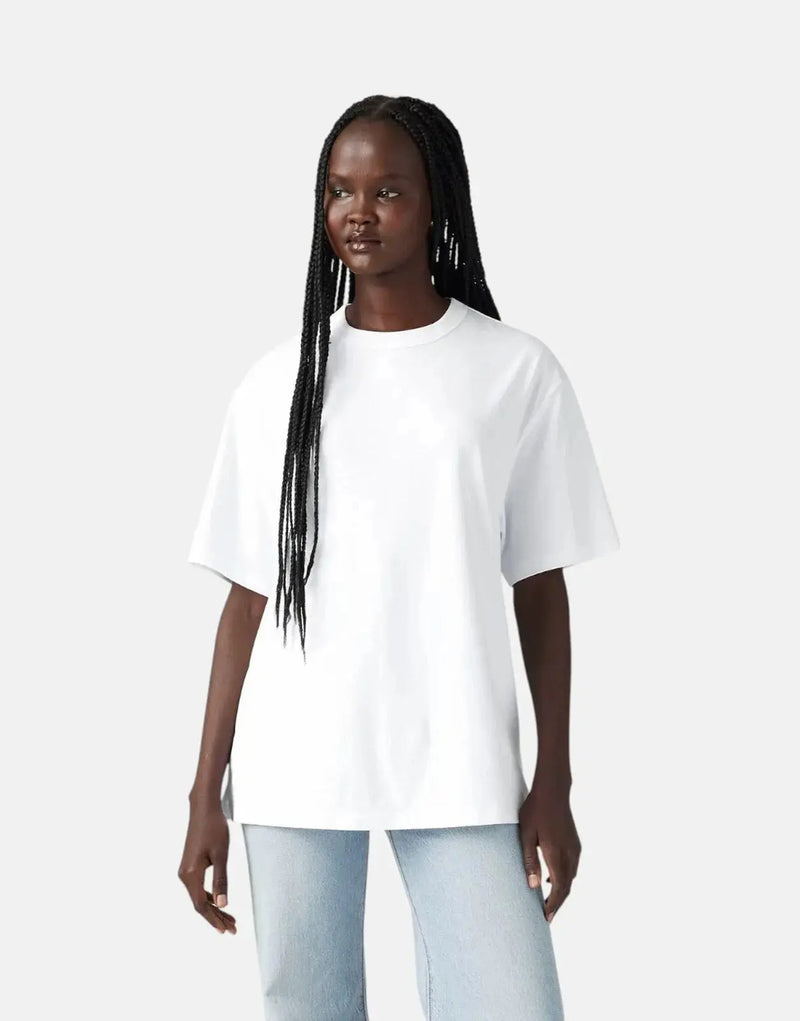 Levi's Women's Tabor Classic White Cotton Crewneck T-Shirt Relaxed Fit