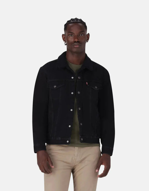 Levi's Men's Type 3 Sherpa Lined Berk Trucker Jacket - Cozy Denim