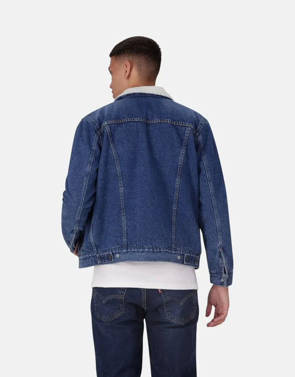 Levi's Fable Sherpa Lined Denim Trucker Jacket - Men's Warm Classic Style