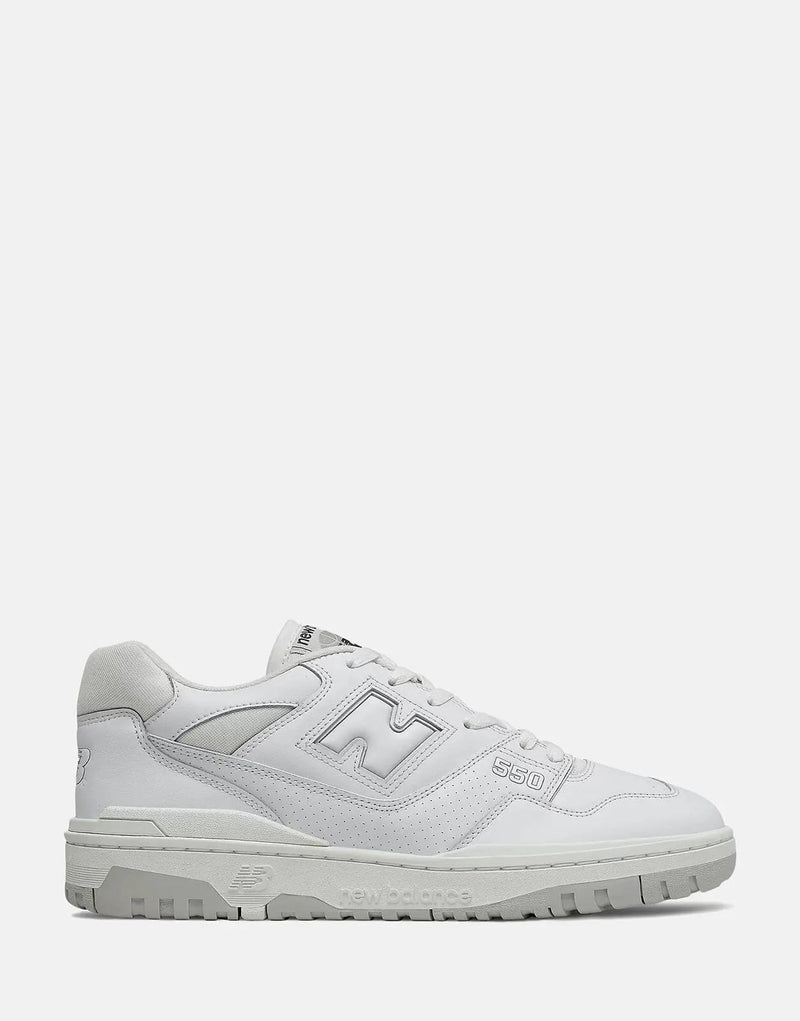 New Balance BBW550 White Sneakers: Classic 90s Style, Durable Rubber Outsole