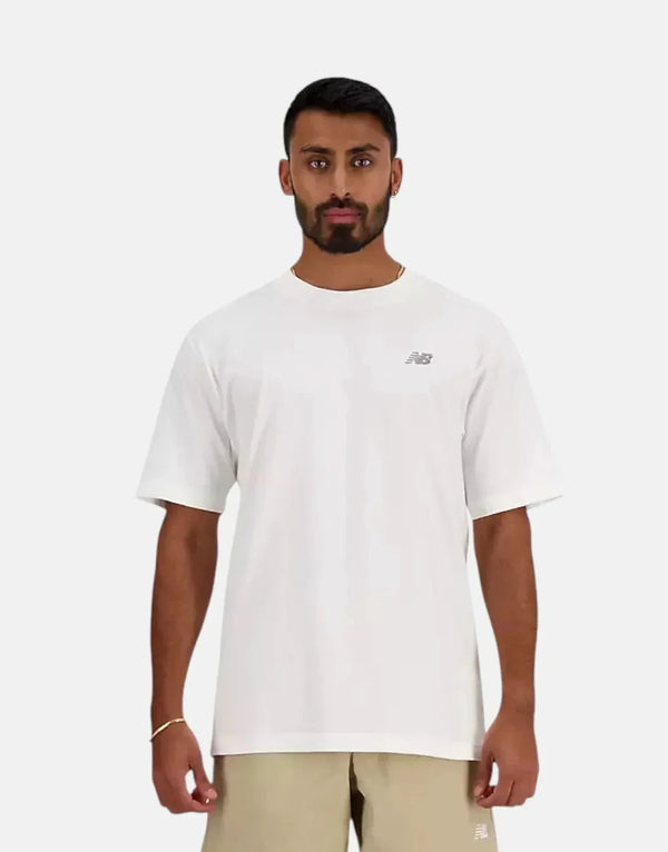 New Balance Sport Essentials Relaxed Fit Cotton White T-Shirt for Men