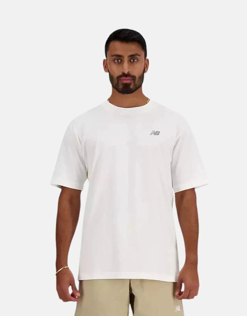 New Balance Sport Essentials Relaxed Fit Cotton White T-Shirt for Men