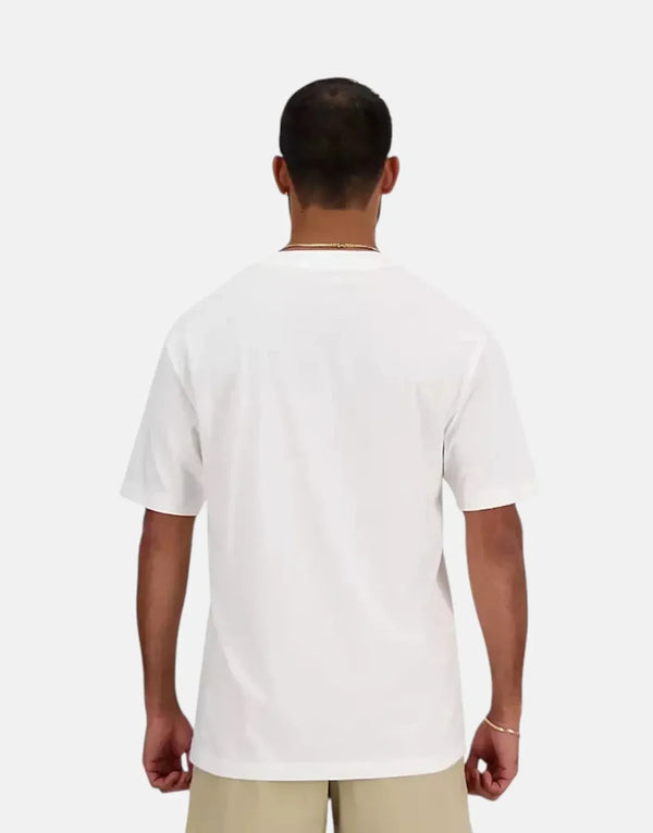 New Balance Sport Essentials Relaxed Fit Cotton White T-Shirt for Men