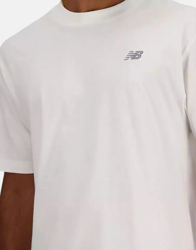 New Balance Sport Essentials Relaxed Fit Cotton White T-Shirt for Men