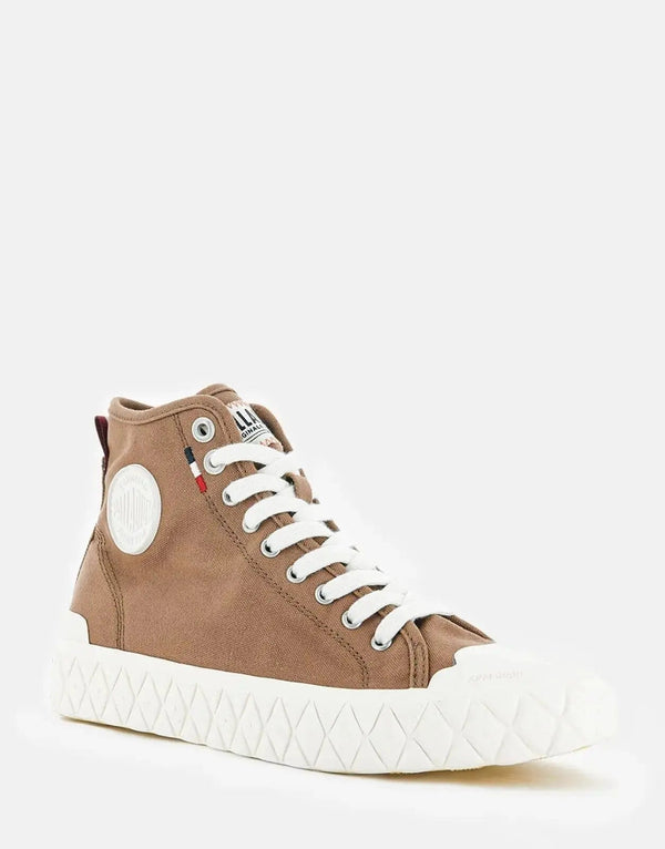 Durable Palladium Palla Ace Canvas Mid Boots, Comfortable Brown Casual Footwear