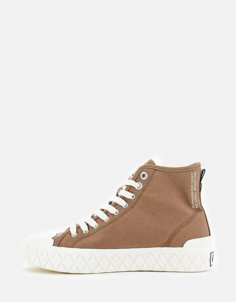 Durable Palladium Palla Ace Canvas Mid Boots, Comfortable Brown Casual Footwear