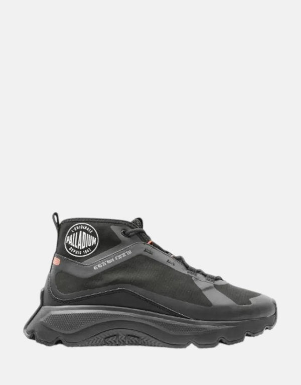 Palladium Thunder Mid Black Sneakers: Urban Tech, Protective Nylon Ripstop, Fast Lacing
