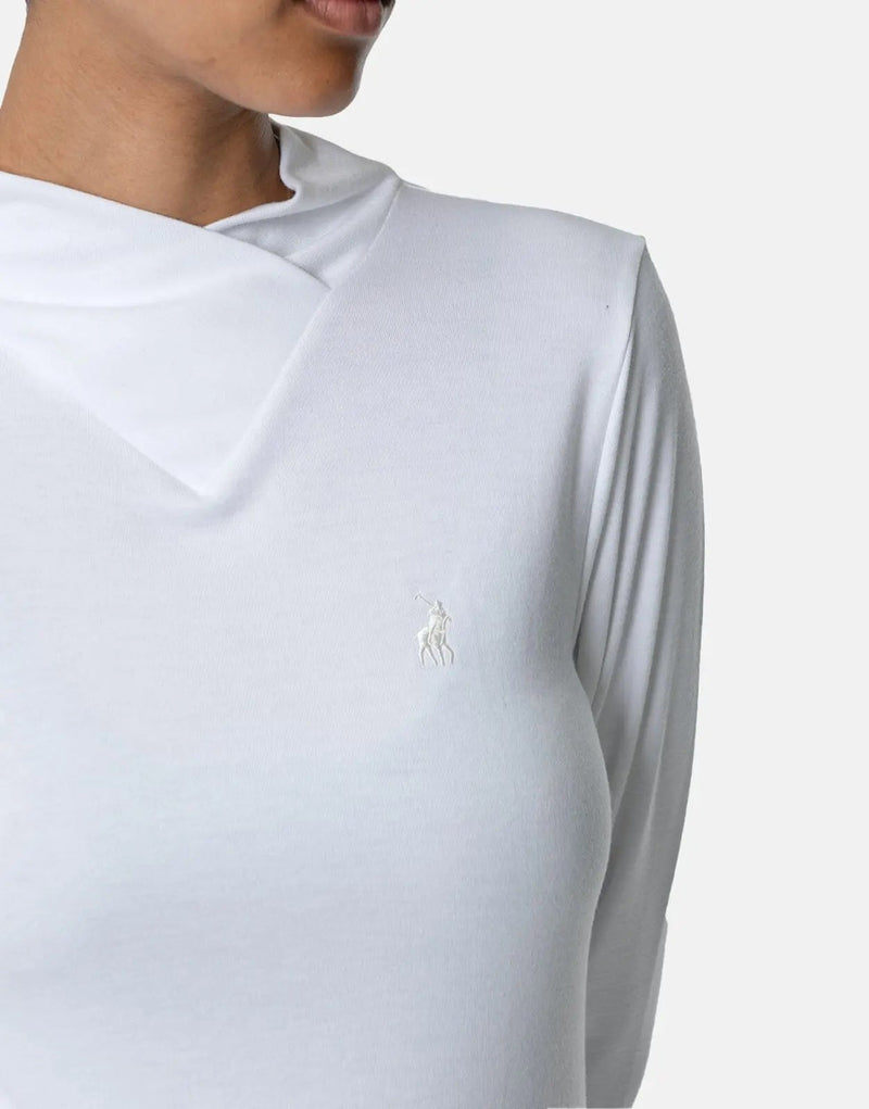 Polo Ava Long Sleeve Second Skin Ecru Top: Supreme Comfort, Timeless Style
