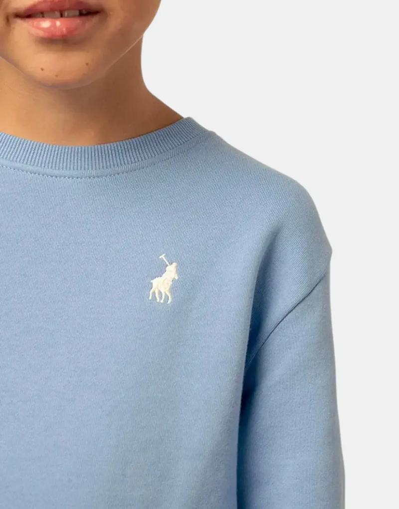 Polo Boys Adrian Blue Cotton Fleece Sweatshirt - Cozy Kids Top with Pony