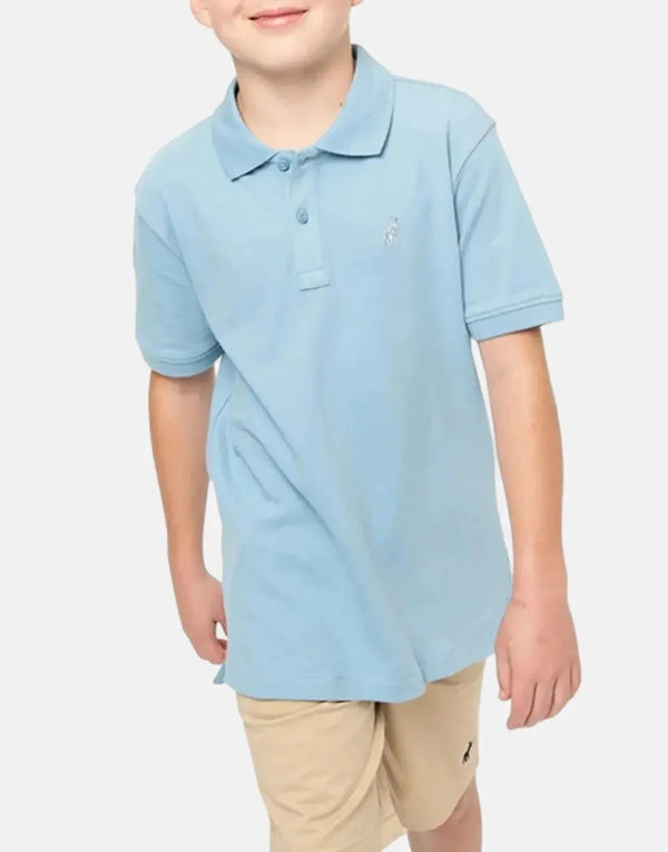 Polo Boys Austin Glacier Blue Golfer Shirt | Classic Kids Breathable Activewear
