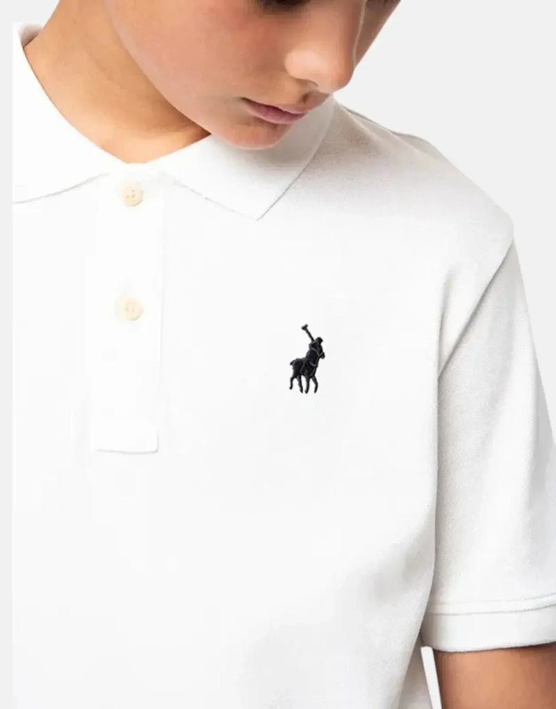 Polo Boys Austin White Golfer - Premium Cotton Pique Short Sleeve Shirt