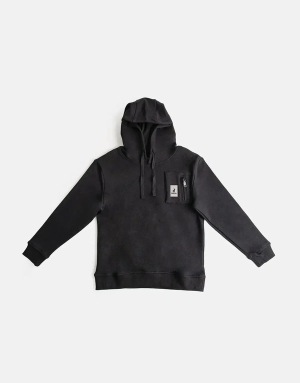 Polo Boys Clayton Black Hooded Sweatshirt – Premium Comfort & Style for Kids
