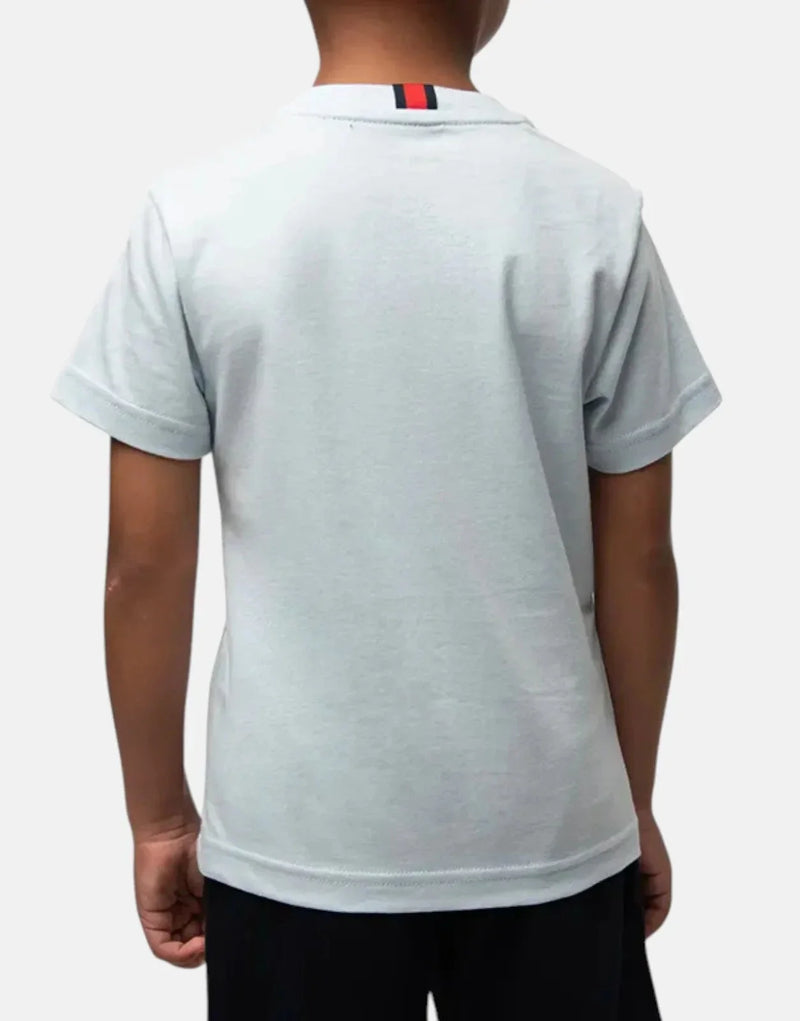 Polo Boys Cory Crested Sky Blue Cotton T-Shirt - Soft, Breathable Comfort