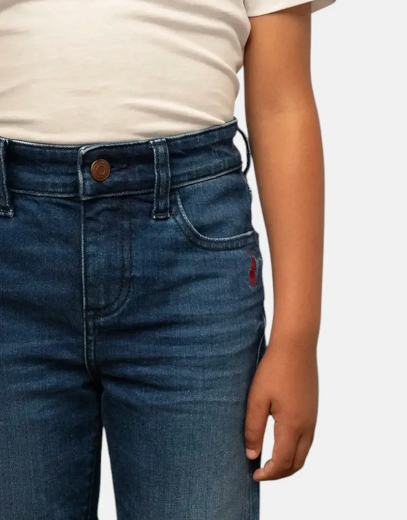 Polo Boys Hank Slim Fit Medium Wash Jeans: Comfortable Stretch Denim for Active Kids