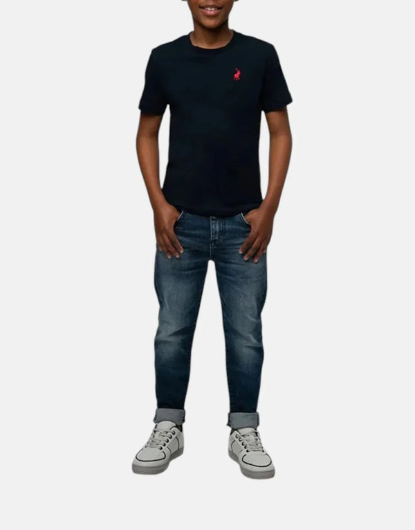 Polo Boys Rick Navy Pique T-Shirt: Soft Stretch Cotton, Iconic Style