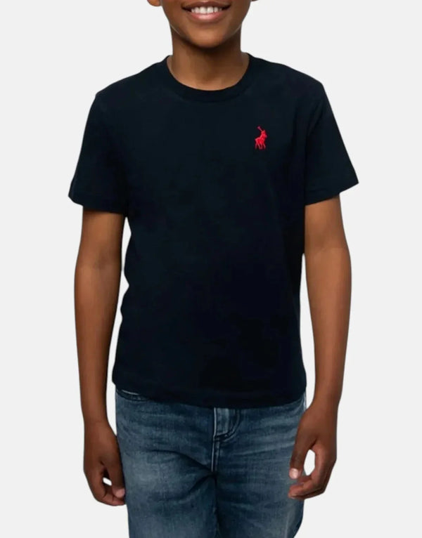 Polo Boys Rick Navy Pique T-Shirt: Soft Stretch Cotton, Iconic Style