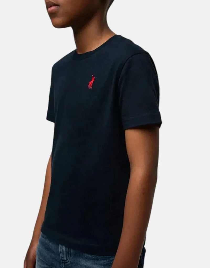 Polo Boys Rick Navy Pique T-Shirt: Soft Stretch Cotton, Iconic Style