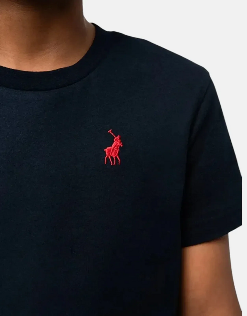 Polo Boys Rick Navy Pique T-Shirt: Soft Stretch Cotton, Iconic Style