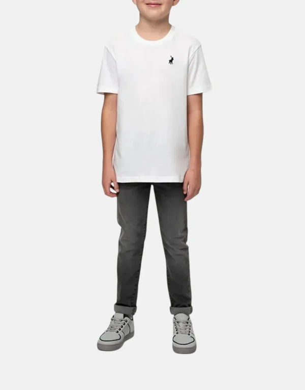 Polo Boys Rick White T-Shirt: Premium Stretch Cotton Pique, Iconic Pony Embroidery