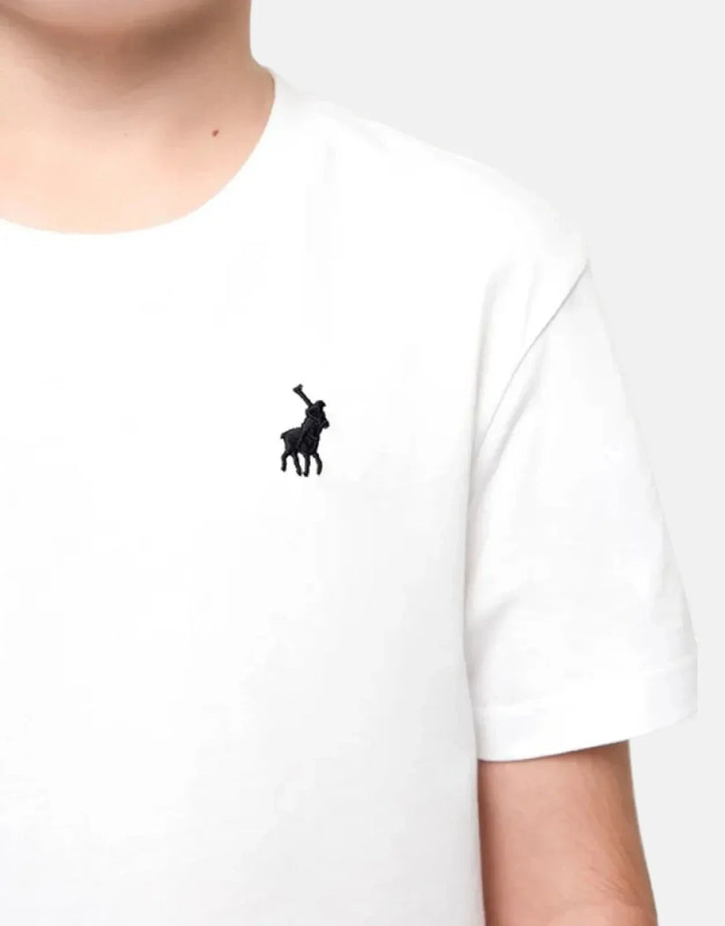 Polo Boys Rick White T-Shirt: Premium Stretch Cotton Pique, Iconic Pony Embroidery
