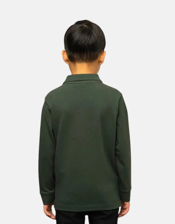 Polo Boys Robert Forest Green Golfer Shirt - Comfortable Cotton Blend Style