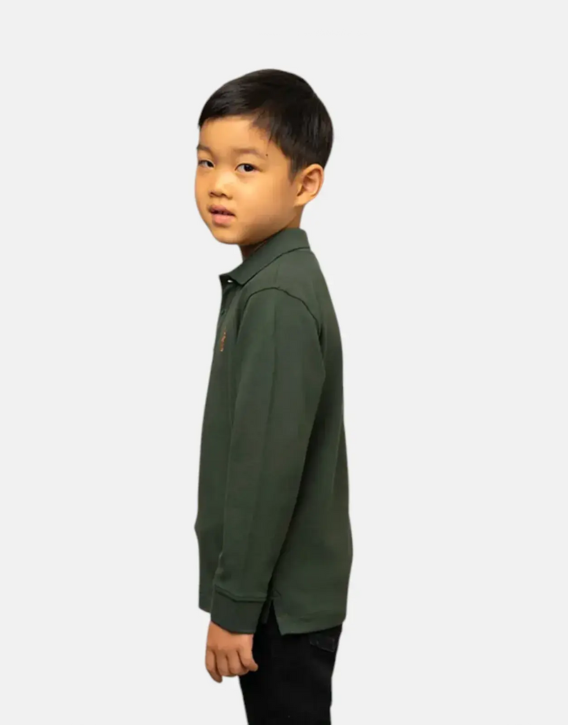 Polo Boys Robert Forest Green Golfer Shirt - Comfortable Cotton Blend Style