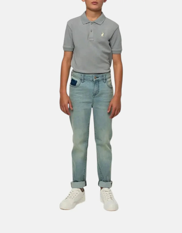 Polo Boys' Rowan Tinted Light Wash Slim Fit Stretch Denim Jeans