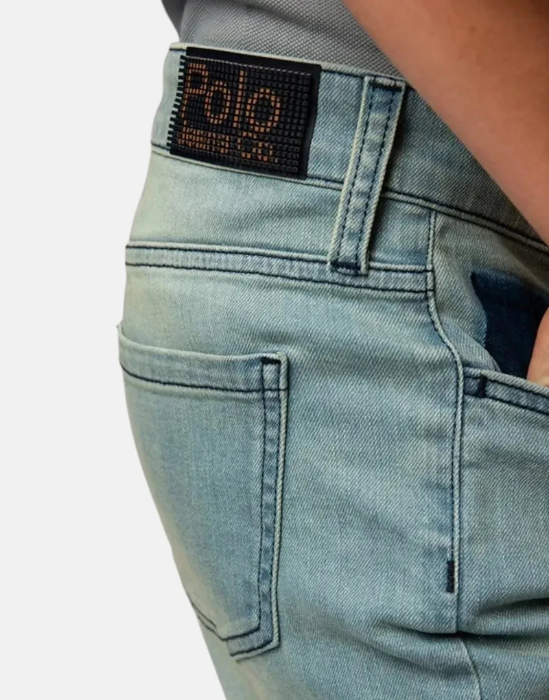 Polo Boys' Rowan Tinted Light Wash Slim Fit Stretch Denim Jeans