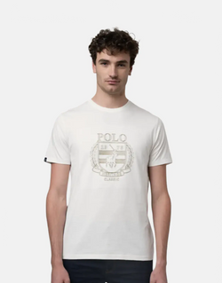 Luxurious Polo Crest Embroidered White T-Shirt for Men - Soft Cotton Comfort