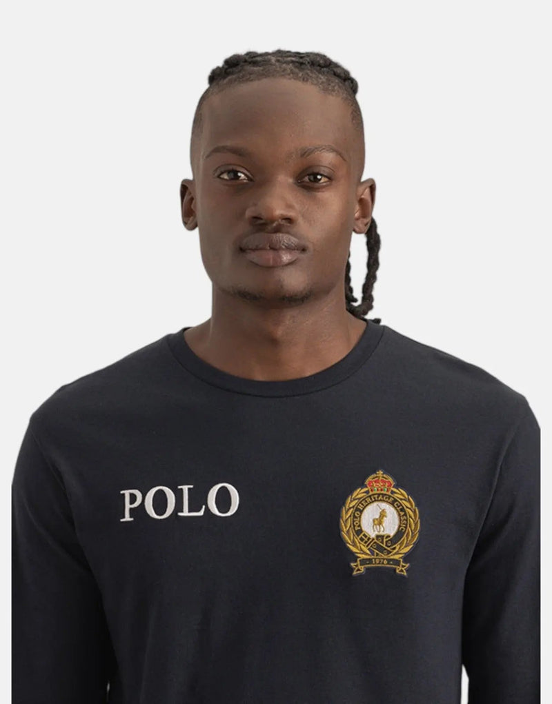 Premium Polo Equestrian Navy Long Sleeve T-Shirt for Comfort & Style