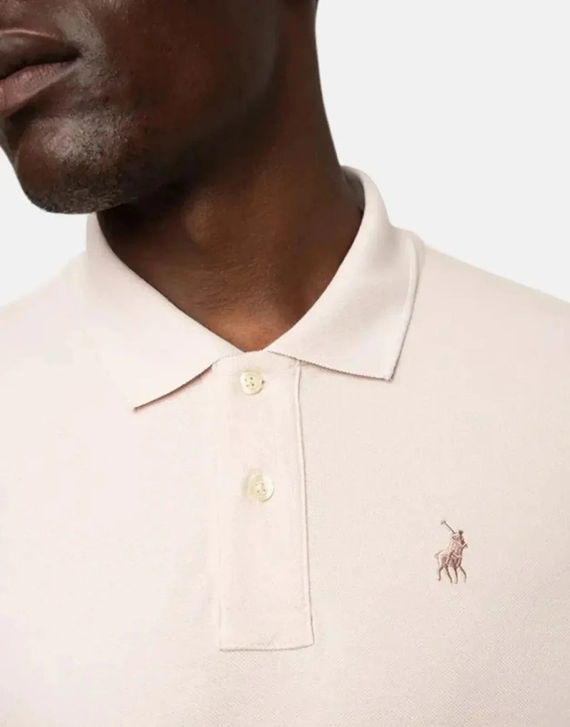 Men's Classic Essential Pique Polo Shirt for Golfers - Soft Light Pink