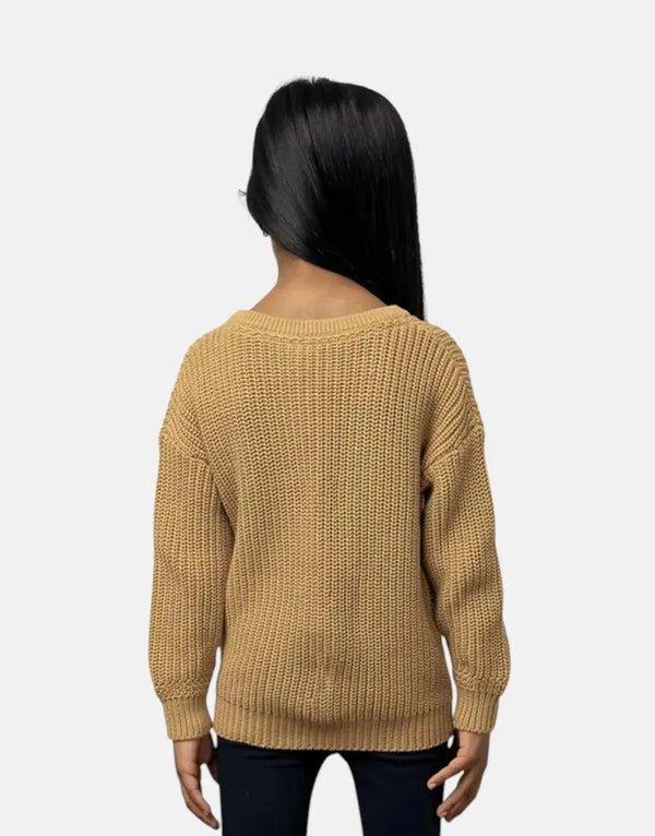 Polo Girls Alexis Soft Knit Stone Pullover Cozy Cotton Long Sleeve Sweater