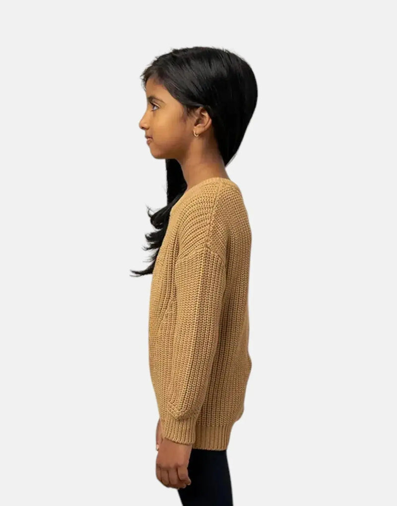 Polo Girls Alexis Soft Knit Stone Pullover Cozy Cotton Long Sleeve Sweater