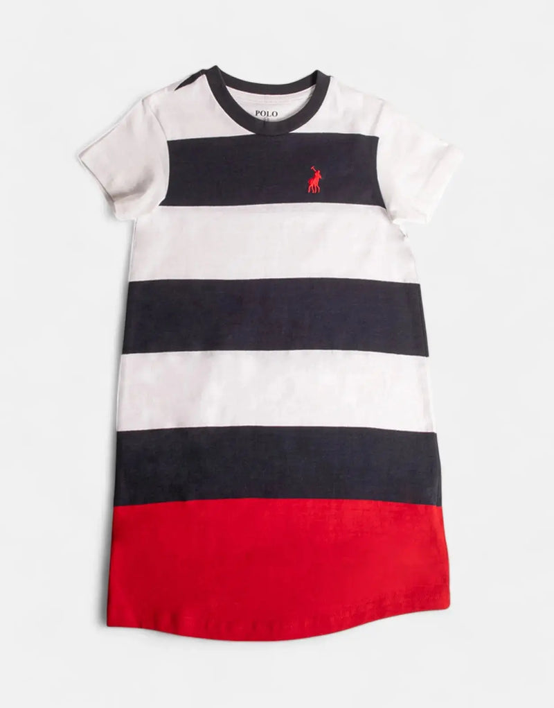 Chic Polo Girls' Christina White Dress: Elegant Cotton Blend for All Occasions