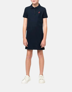 Polo Girls' Dakota Navy Golfer Dress: Premium Cotton Blend, Relaxed Fit