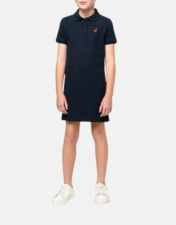 Polo Girls' Dakota Navy Golfer Dress: Premium Cotton Blend, Relaxed Fit